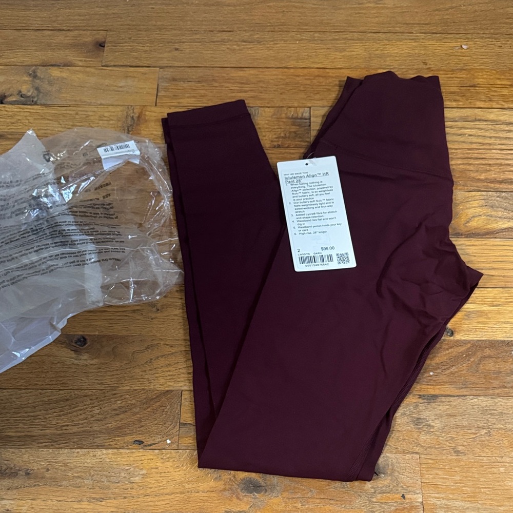 Lululemon Athletica Deep Maroon Align HR Pant 28"